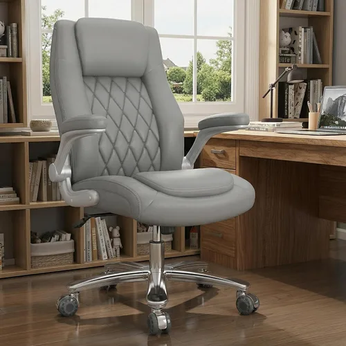 Miniatura 8 de lavimiya Silla de oficina ejecutiva con ruedas de goma, silla de oficina grande y alta, 400 libras, silla de escritorio de cuero con respaldo alto