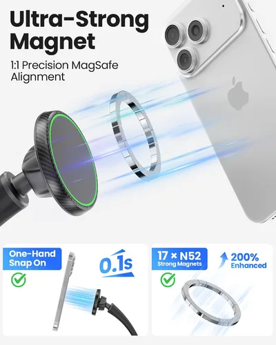 Miniatura 3 de Soporte flexible para cinta de correr, soporte magnético de cuello de cisne para teléfono celular compatible con MagSafe, iPhone 17-12 y Android