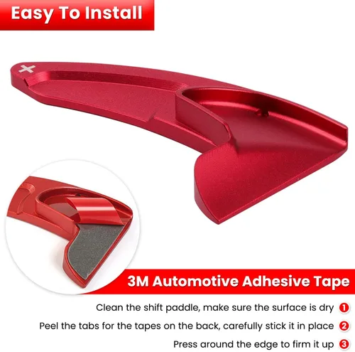 Miniatura 4 de Cubierta de extensión de paletas de cambio del volante para Dodge Challenger Charger Durango RT & Scat Pack 2015-2024, para Jeep Grand Cherokee Rojo