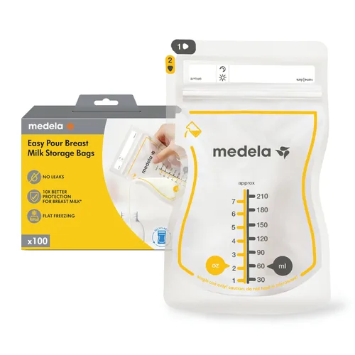 Miniatura 13 de Bolsas de almacenamiento de leche materna Medela Easy Pour 200 unidades 210ml/7oz Desechables, a prueba de fugas, congelación rápida, protección