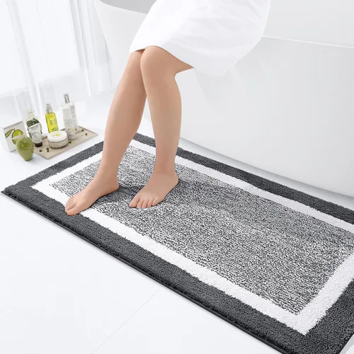 Miniatura 10 de OLANLY Alfombras de baño 24x16, tapete de baño de microfibra extra suave y absorbente, antideslizante, lavable a máquina, alfombra de baño esponjosa