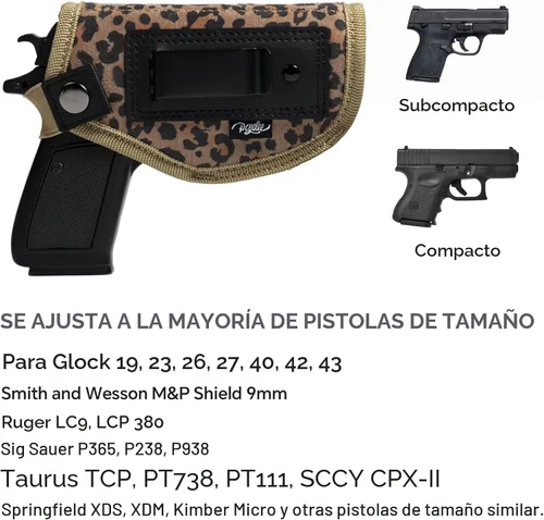 Miniatura 2 de Funda para pistola para mujer, funda de transporte oculta para pistolas universal IWB para Glock 19 26 43 Springfie XD LC9 y pistolas similares
