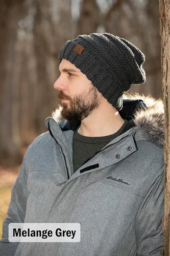 Miniatura 245 de Funky Junque Gorro de moda de punto trenzado de talla extragrande, grueso, abrigado, suave y holgado