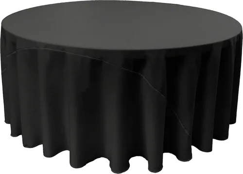 Miniatura 54 de LA Linen - Mantel redondo lavable de popelina de poliéster, resistente a manchas y arrugas, 51", mantel de tela para comedor, cocina, fiesta, Negro