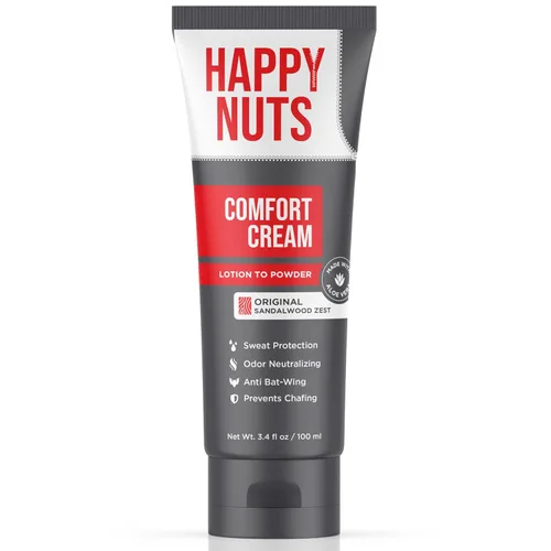 Miniatura 17 de HAPPY NUTS Desodorante en crema Comfort para hombres: defensa del sudor antirozaduras, control de olores, sin aluminio, esencial de viaje