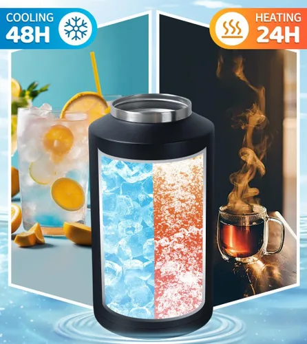 Miniatura 4 de Jarra de Agua de Galón, Botella de Agua Aislada, Jarra de 1 Galón con Asa, Botella de Agua Grande de Acero Inoxidable de 128 oz de Boca Ancha