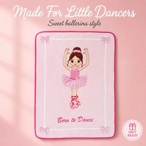 Miniatura 7 de EVERYDAY KIDS Manta para niños pequeños, 30 x 40 pulgadas, bailarina nacida para bailar, súper suave, afelpada, cálida y cómoda