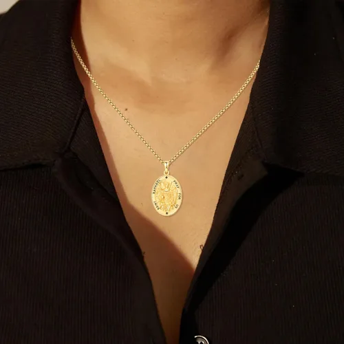 Miniatura 467 de Collar de plata de ley 925 con medalla de San Patrón, colgante de protección católica, amuleto, joyería religiosa para hombres y mujeres