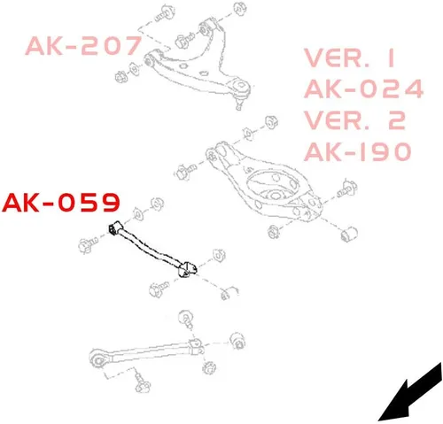 Miniatura 4 de Godspeed AK-059-A Brazos curvados traseros ajustables con rodamientos esféricos, compatibles con Nissan 370Z(Z34) 2009-19