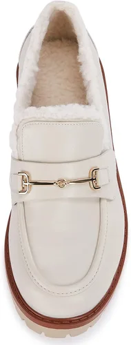 Miniatura 7 de VETASTE Mocasines clásicos de tacón grueso con plataforma y suela de lengüeta para mujer, con puntera redonda, zapatos Oxford con cadena de metal