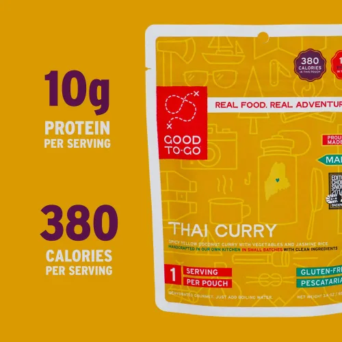 Miniatura 3 de GOOD TO-GO Curry tailandés (paquete de 6 porciones individuales) Alimentos para acampar y mochileros Solo tienes que añadir agua para mochileros