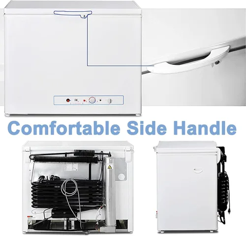 Miniatura 5 de Congelador de propano de 7 pies cúbicos, congelador de pecho profundo de 110 V/LPG con cerradura, puerta abierta superior, congelador de gas de 2