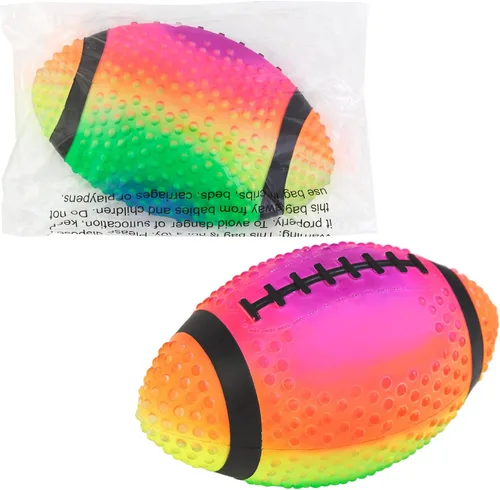 Miniatura 4 de Fútbol de práctica Regent de neón en colores arcoíris de 9" con espinas para mejor agarre, hecho de goma suave. Inflable, viene prelleno de aire