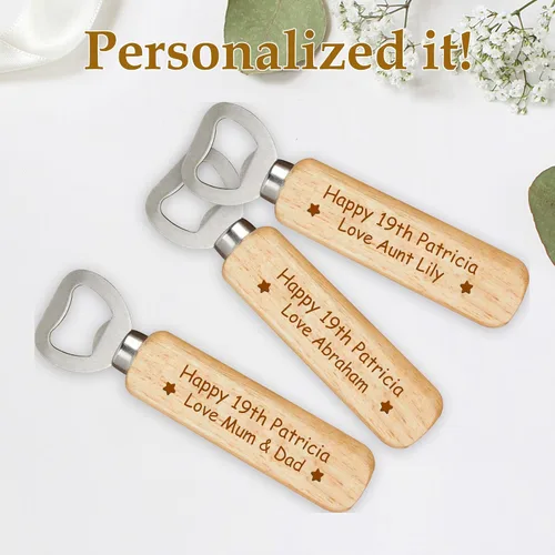 Miniatura 2 de Abrebotellas de madera personalizado, regalo de cerveza para él, padrino, hermano, novio, amigo, padre, regalos únicos para el día del padre