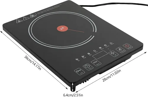 Miniatura 4 de Estufa eléctrica de cocina, estufa eléctrica de cerámica de 1800 W, estufa eléctrica, quemador superior, control táctil LED, portátil, quemador