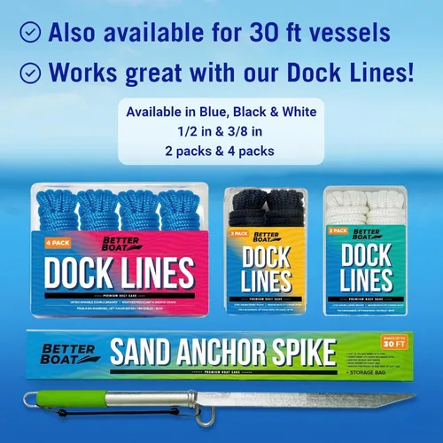 Miniatura 7 de Sand Spike - Poste de anclaje para barcos, motos acuáticas, pontones y kayaks, sistema de poste deslizante grande y pequeño para aguas poco