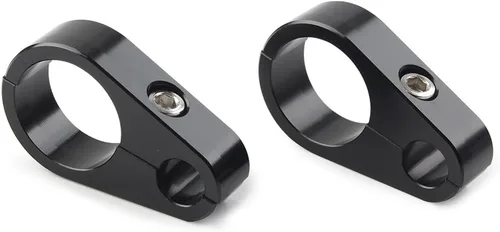 Miniatura 2 de 2 clips de abrazadera de cable de embrague de freno de motocicleta para manillar Harley de 1 pulgada, 1 agujero, negro