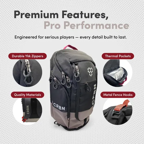 Miniatura 5 de CRBN Pickleball - Backpack - Pro Team Pickleball Bag - Padded Compartment with Space for 3 Paddles, Shoes & More