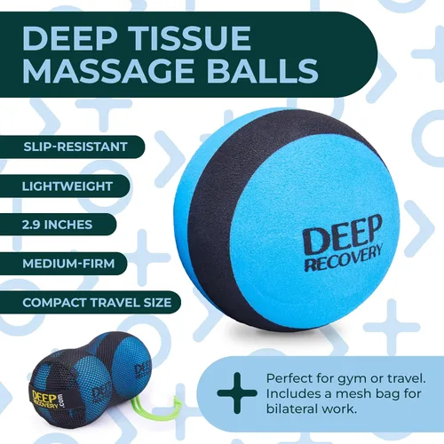 Miniatura 4 de Pelotas de masaje suaves para yoga y tejido profundo para liberación miofascial, movilidad y terapia física Azul