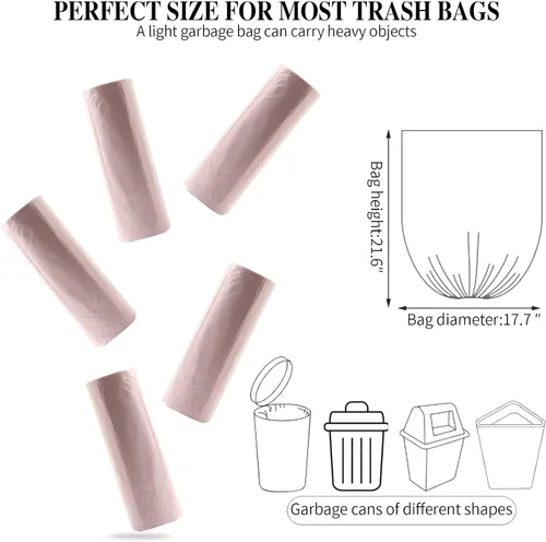 Miniatura 3 de 5 rollos de bolsas de basura pequeñas, bolsas de basura desechables de material fino fuerte de 4 galones, bolsas de basura de plástico duraderas 200