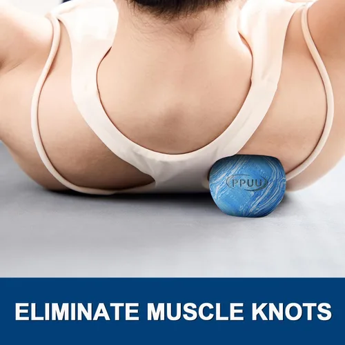 Miniatura 3 de Pelota de lacrosse de masaje para liberación miofascial y de punto gatillo, nudos musculares, terapia de yoga, mejora la movilidad articular y Azul