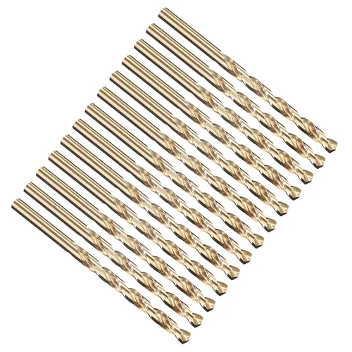Miniatura 150 de PATIKIL Broca Jobber de 0.039 in, vástago recto M35 cobalto 5% acero de alta velocidad 135° acabado dorado para metal duro de acero inoxidable - 2