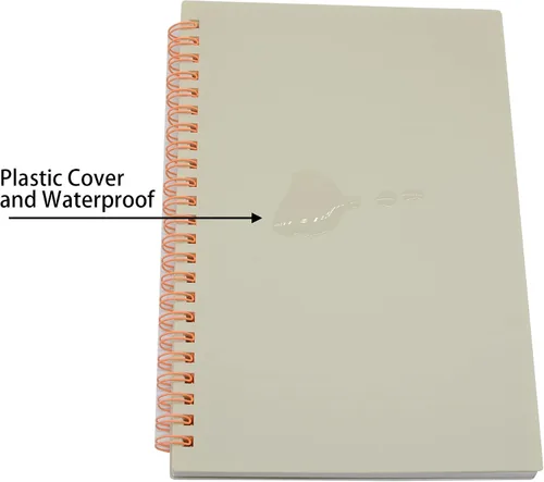 Miniatura 5 de Yansanido Cuaderno de espiral, 6 unidades, tamaño A5, tapa dura de plástico grueso blanco de 0.276 in, 80 hojas, 160 páginas para estudio y notas