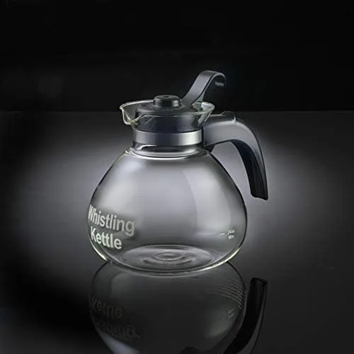 Miniatura 2 de Medelco Hervidor silbante para estufa de vidrio de 12 tazas (1)
