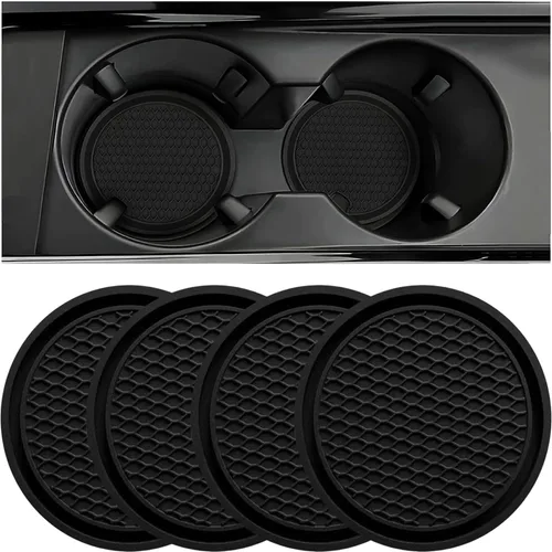 ZSDY - Posavasos para el automóvil, 4 soportes universales antideslizantes de silicona integrados en portavasos con adornos, juegos de accesorios