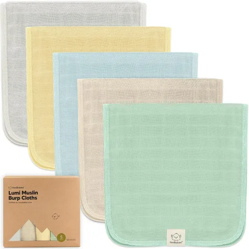 Miniatura 16 de KeaBabies Paños Eructadores de Muselina de Algodón para Bebé Niño, Niña - Paquete de 5 Paños Suaves y Absorbentes para Eructar para Bebés, Toallas