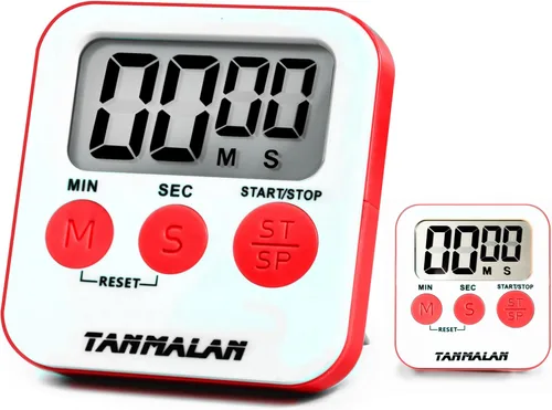 Miniatura 6 de Tanmalan Temporizador de Cocina para Cocina Alarma Fuerte, Pantalla Grande, Alarma Fuerte de Memoria Automática, Pantalla Grande, Botón Grande
