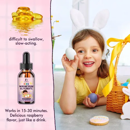 Miniatura 6 de Gotas Líquidas de Glicinato de Magnesio para Niños – Glicinato de Magnesio con L-teanina para Apoyo al Sueño y la Calma – Sin Melatonina, Sin