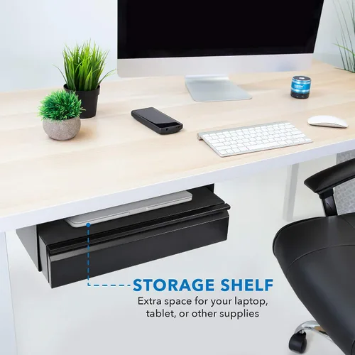 Miniatura 5 de Mount-It! Kit de cajón extraíble para debajo del escritorio con estante para laptop y tablet, organizador de almacenamiento de oficina, se monta
