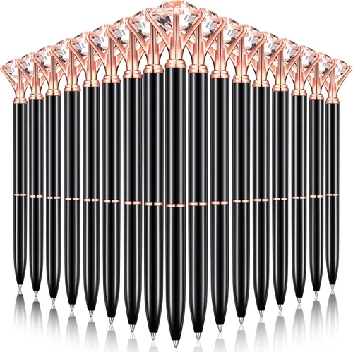 Leinuosen 50 bolígrafos de diamante con diseño de cristal, tinta negra, bolígrafos unisex, perfectos para despedida de soltera, oficina, escuela