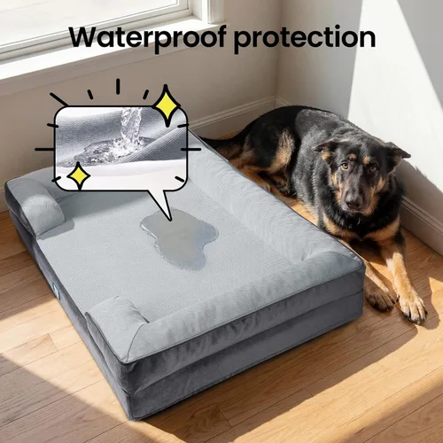 Miniatura 5 de OhGeni Orthopedic Cooling Dog Bed Couch, Cooling Big Pet Sofa for Extra Large Sized Pets with Memory Foam, Machine-Washable Waterproof Removable