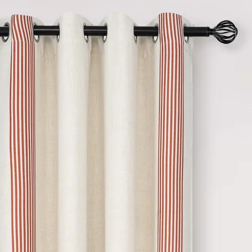 Miniatura 11 de DriftAway Chris Linen - Cortinas opacas con capa térmica y reductora de sonido, 63 pulgadas de largo para dormitorio, cortinas estampadas a rayas