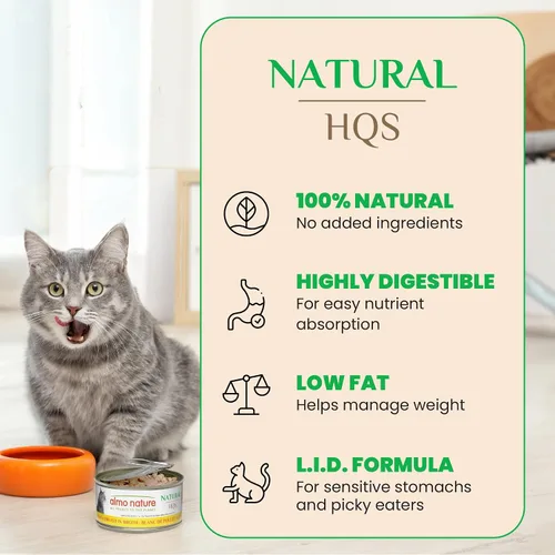 Miniatura 3 de almo nature HQS - Comida húmeda natural para gatos, atún en caldo estilo atlántico, sin granos, 2.47 onzas (paquete de 24)
