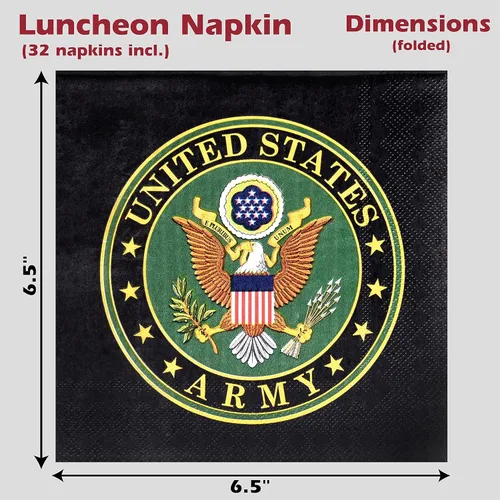 Miniatura 6 de Servilletas de almuerzo del ejército de los Estados Unidos (32 piezas) 32 servilletas Lg. del ejército de Estados Unidos impresas en el sello