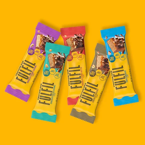 Miniatura 7 de FULFIL Barritas proteicas con sabor a avellana y chocolate, sin gluten, con 0.55 onzas de proteína, grapas de despensa, 12