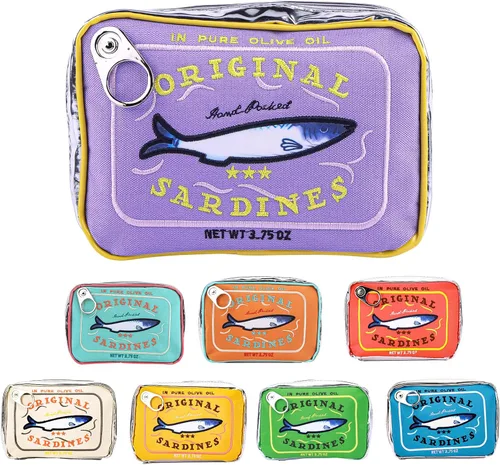 Miniatura 9 de Bolsa de maquillaje de sardinas enlatadas, bolsa de aseo estilo sardinas enlatadas, bonita bolsa de viaje, bolsa de maquillaje creativa y bonita