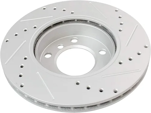 Miniatura 6 de TRQ Kit de pastillas de freno y rotor delantero y trasero de cerámica de alto rendimiento con revestimiento en G ranurado X perforado compatible