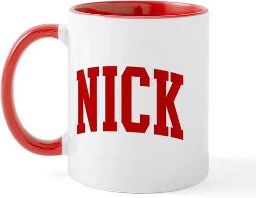 Miniatura 7 de CafePress NICK (rojo) Taza de café de cerámica de 11 oz (11.0 fl oz)