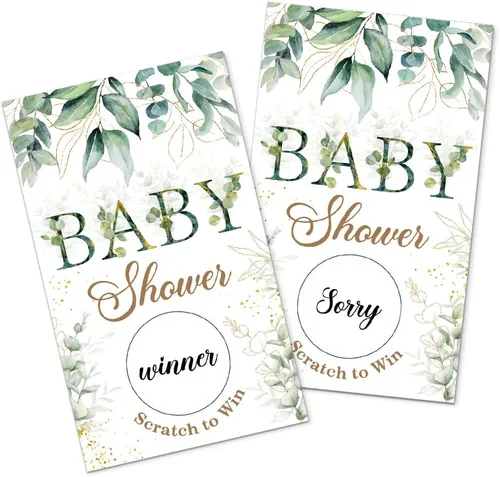 Miniatura 11 de Juego divertido de 50 piezas de Welcome To The Pack, tarjeta de rascar de lobo de nieve para baby shower, suministros de fiesta de cumpleaños