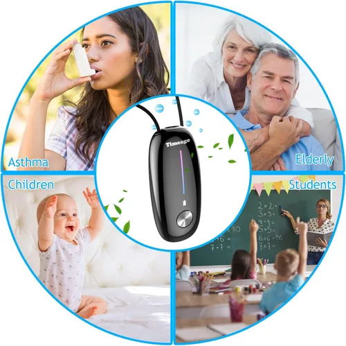 Miniatura 5 de Purificador de aire portátil, collar purificador de aire personal, mini ionizador de aire portátil que elimina polen, humo, polvo para exteriores