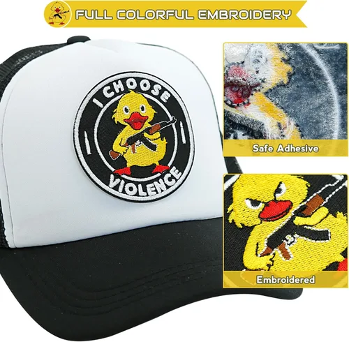 Miniatura 2 de XMJY I Choose Violence Duck Patches, parches bordados de 3 pulgadas para planchar, apliques divertidos para mochilas tácticas, sombreros, bolsas