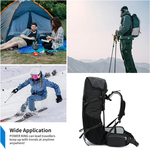 Miniatura 7 de Mochila de senderismo, 40L a 50L, bolsa de senderismo de capacidad extra grande, mochila de campamento con marco interno, mochila deportiva ligera