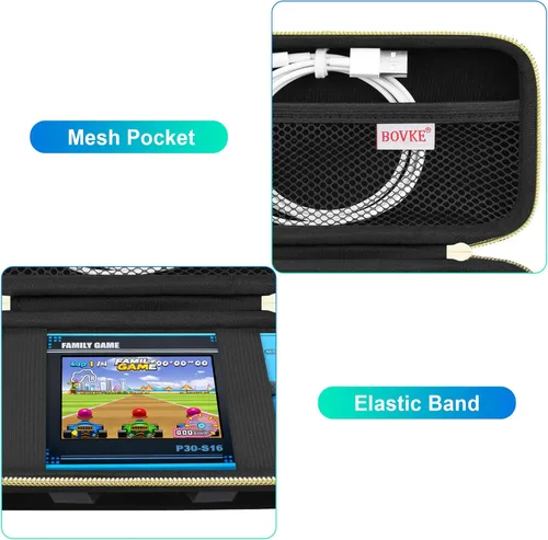Miniatura 3 de BOVKE Funda de transporte para juego de mano WELLST·G - 220 videojuegos retro precargados, mini organizador de almacenamiento electrónico Arcade