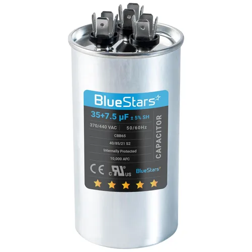 Miniatura 26 de [Listado UL] BlueStars 10 uF ± 5% MFD 370/440V CBB65 CBB65A Pieza de Repuesto de Capacitor de Arranque y Funcionamiento Ovalado - Capacitores