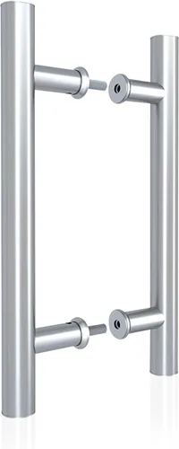Miniatura 9 de JUBEST Manija de puerta de granero de 12 pulgadas, pasamanos de puerta corredera en forma de H de doble cara, manijas de puerta batiente Negro mate