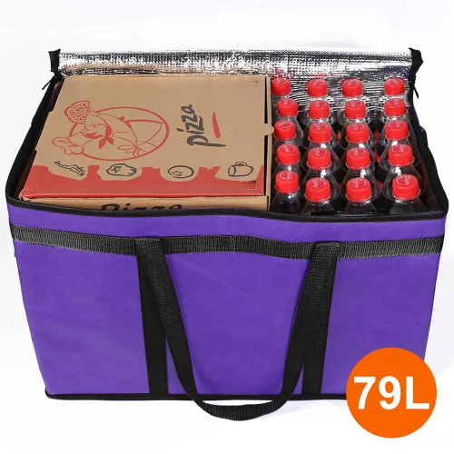 Miniatura 63 de Bodaon Paquete de 10 bolsas aisladas para entrega de alimentos para comidas calientes y frías, bolsas térmicas y enfriadoras, bolsa aislante de Negro